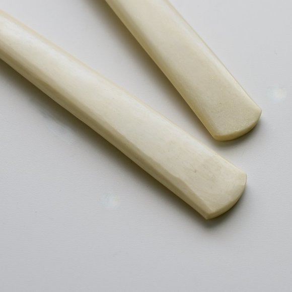 Sterling Silver 925 with Natural Horn handle Serving Spoons Set 2 - Picture 11 of 13